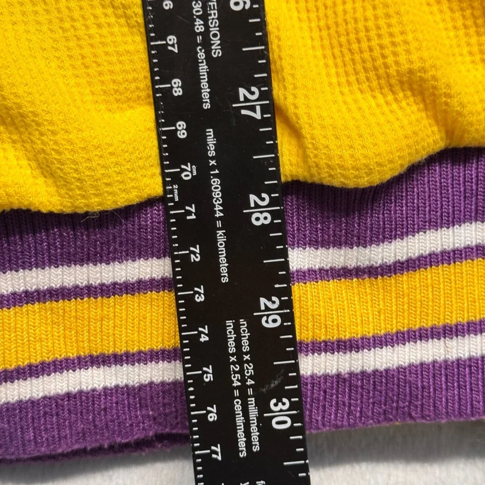 LA Lakers Reversible Jacket Mens 3XL Yellow Purple Waffle Knit Hooded NBA G-III